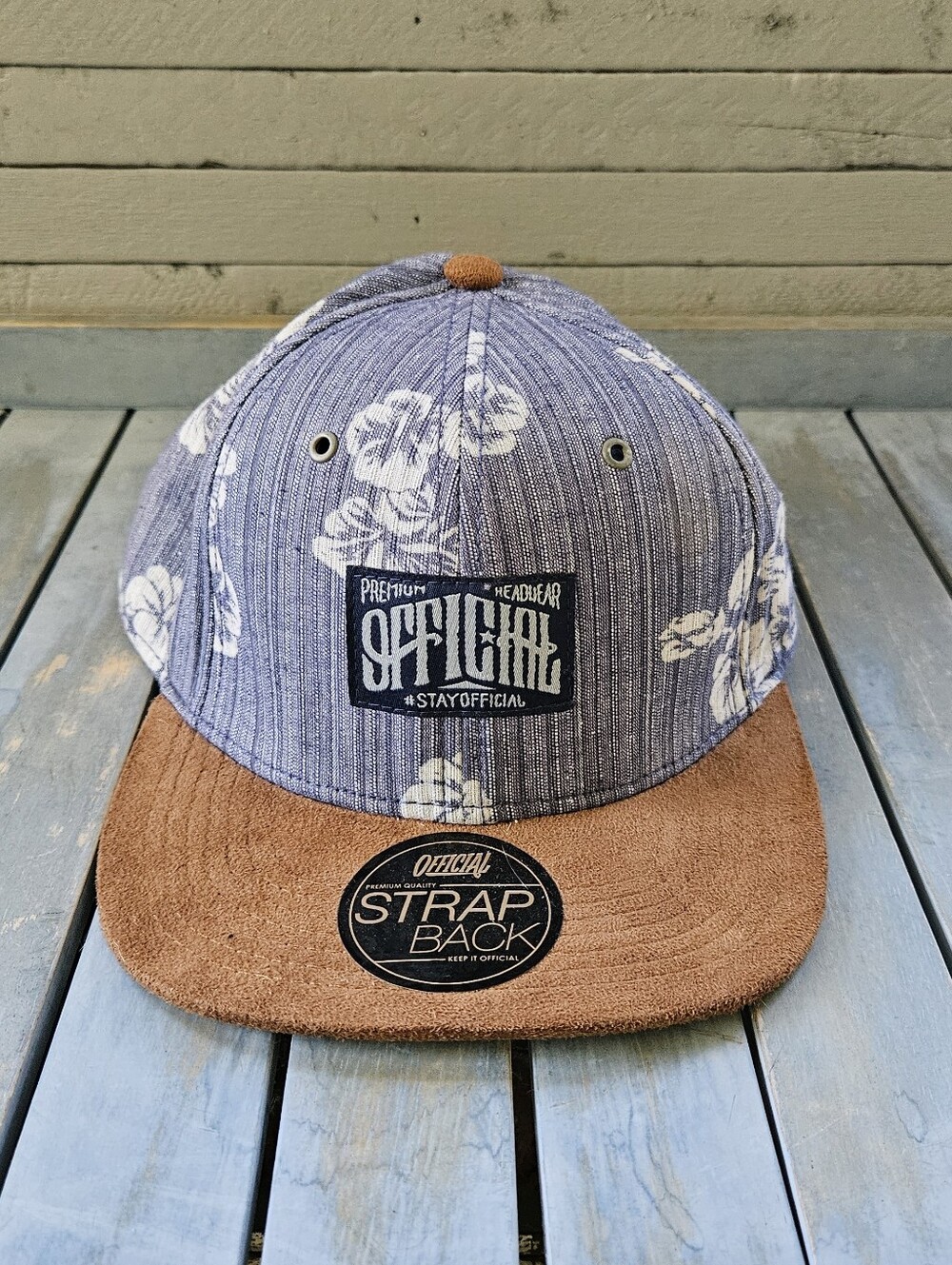OFFICIAL Floral Denim Strapback Hat